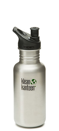 Klean Kanteen Stainless Steel Bottle 18oz Brushed Stainless